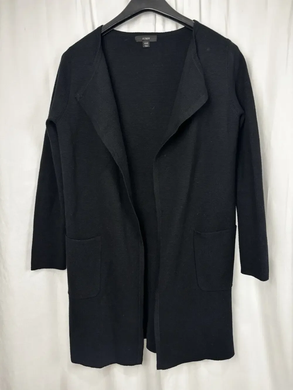 J. Crew Juliette Collarless Sweater Blazer Women XXS Black Career Office Capsule